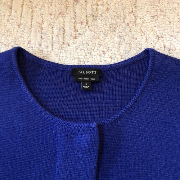 Talbots Long Merino Snap Front Sweatet - Picture 2 of 7